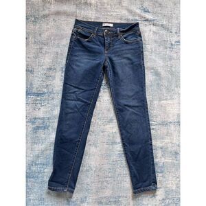 Free People Medium Blue Distressed Skinny Jeans Size 25